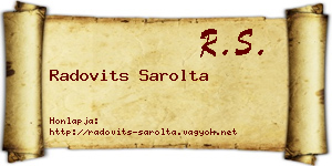 Radovits Sarolta névjegykártya